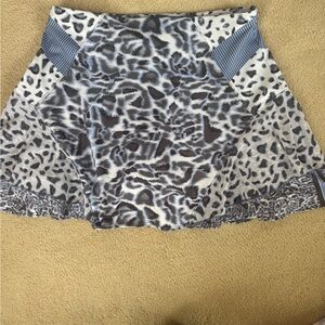 Lucky in Love Animal Print Skirt with Blue Highlights